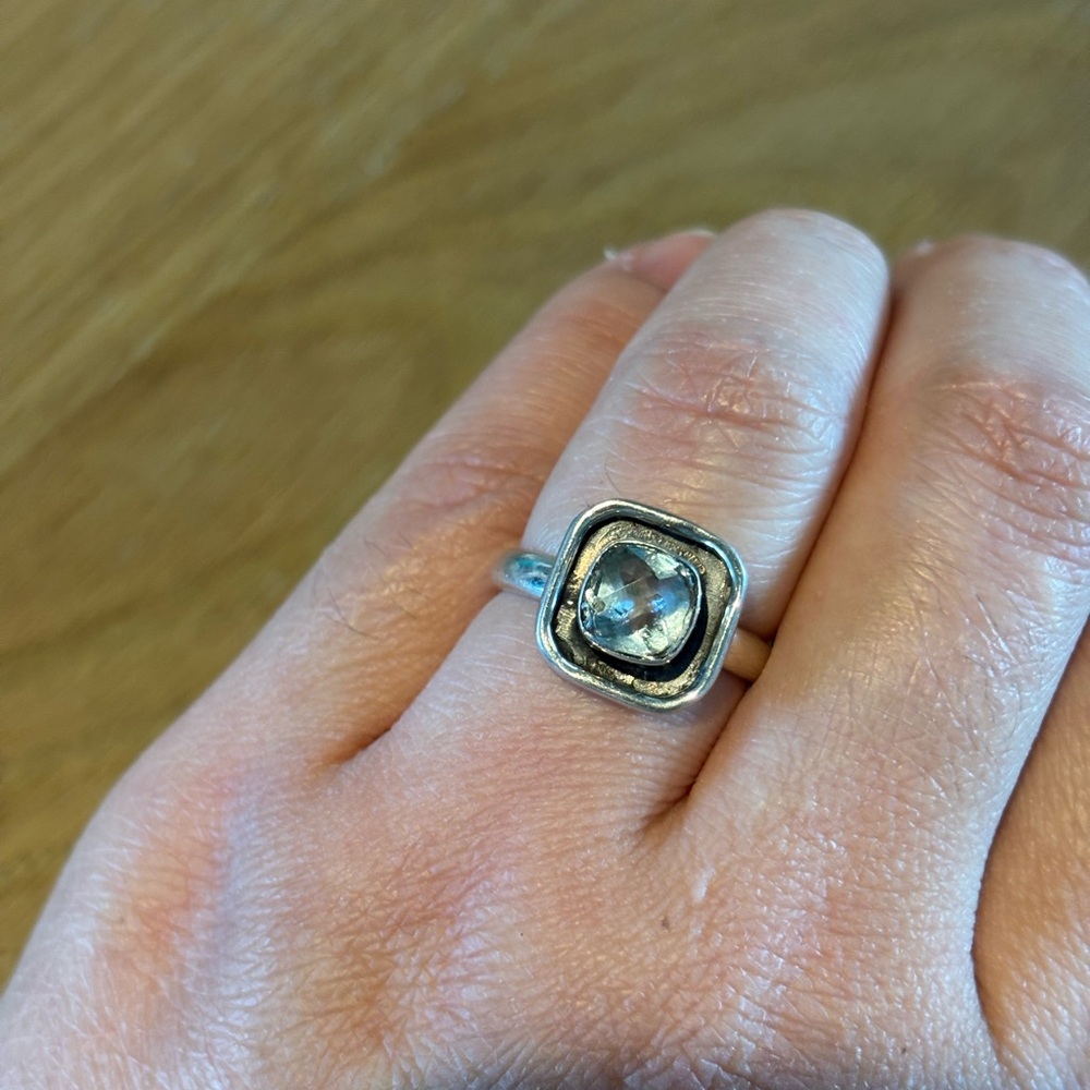 Blue Topaz Sterling Silver Ring size 8